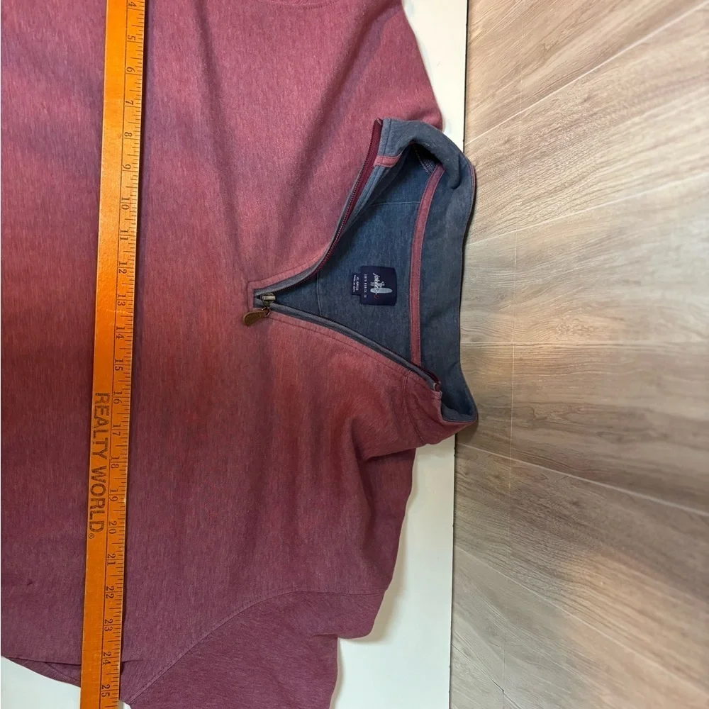 johnnie-O Burgundy 1/4 Zip-Up Pullover Sweater Sweatshirt